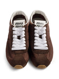 Miu Miu Plume Suede Trainers — Brown — Size US M 3.5 - US W 5 — Back View