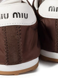 Miu Miu Plume Suede Trainers — Brown — Size US M 3.5 - US W 5 — Top View