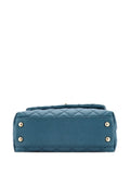 Chanel Pre Owned Coco Top Handle Bag Quilted Caviar With Lizard Mini Shoulder Bag — Same as shown — Size One Size — Top View