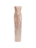 Bronx And Banco Dahlia Strapless Maxi Dress — Gold — Size S — Front View