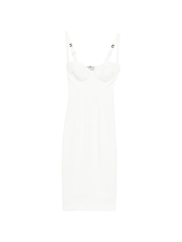 Elisabetta Franchi Straps Midi Dress — White — Size XS — Front View