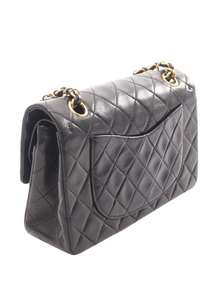 Chanel Pre Owned 1994 1996 Small Classic Lambskin Double Flap Shoulder Bag — Same as shown — Size One Size — Back View