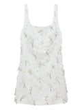 Simkhai Viva Beaded Mini Dress — White — Size XS — Front View