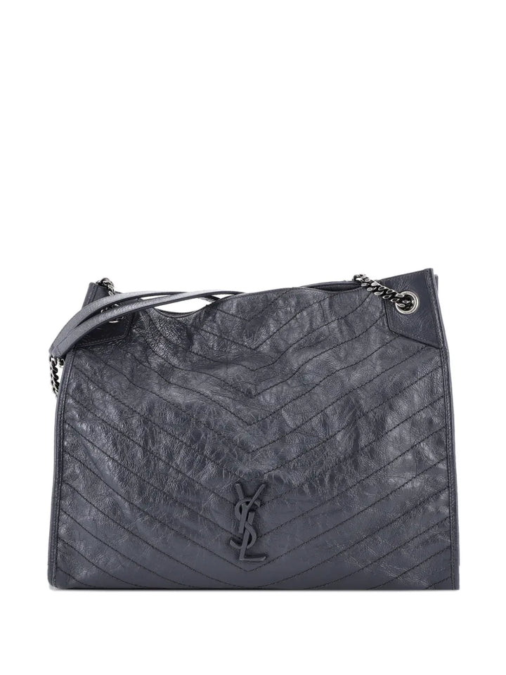 Saint Laurent Pre Owned Niki Shopping Tote Matelasse Chevron Leather Large Shoulder Bag — Same as shown — Size One Size — Front View