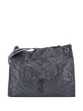Saint Laurent Pre Owned Niki Shopping Tote Matelasse Chevron Leather Large Shoulder Bag — Same as shown — Size One Size — Front View