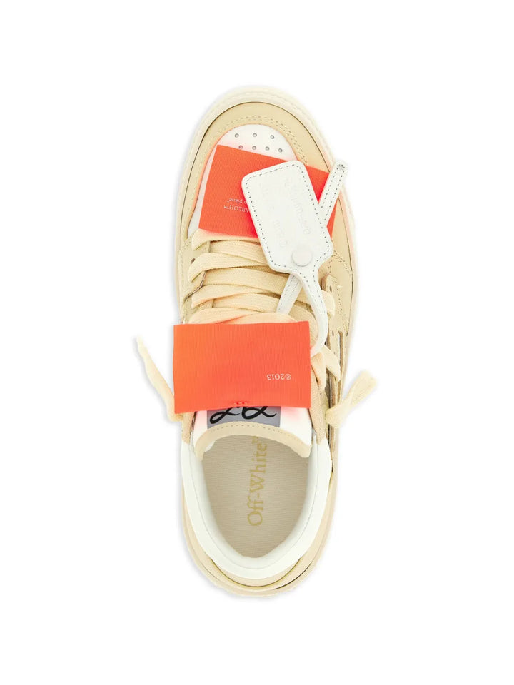 Off-White Two-Tone Low Top — Beige — Size US M 3.5 - US W 5 — Top View
