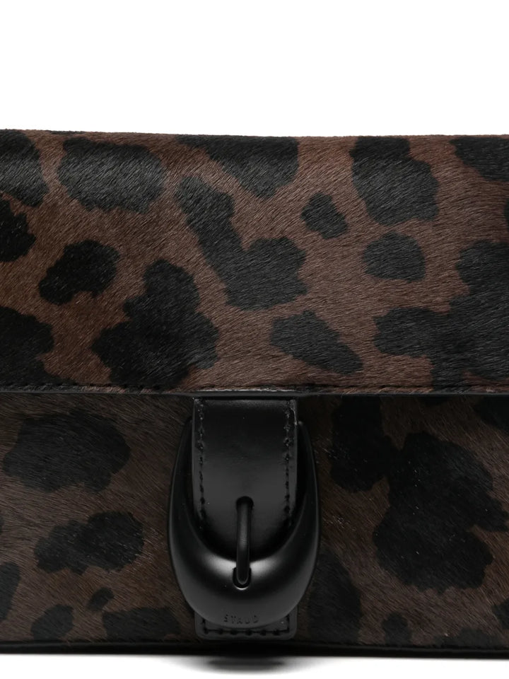 Staud Leopard Pattern Buckle Detail Shoulder Bag — Same as shown — Size One Size — Top View