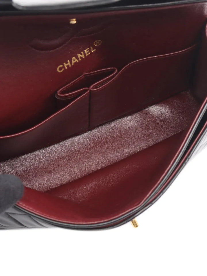 Chanel Pre Owned 1994 1996 Small Classic Lambskin Double Flap Shoulder Bag — Same as shown — Size One Size — Top View