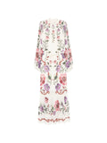 Farm Rio Floral Print Maxi Dress — White/ Red — Size XXL — Front View