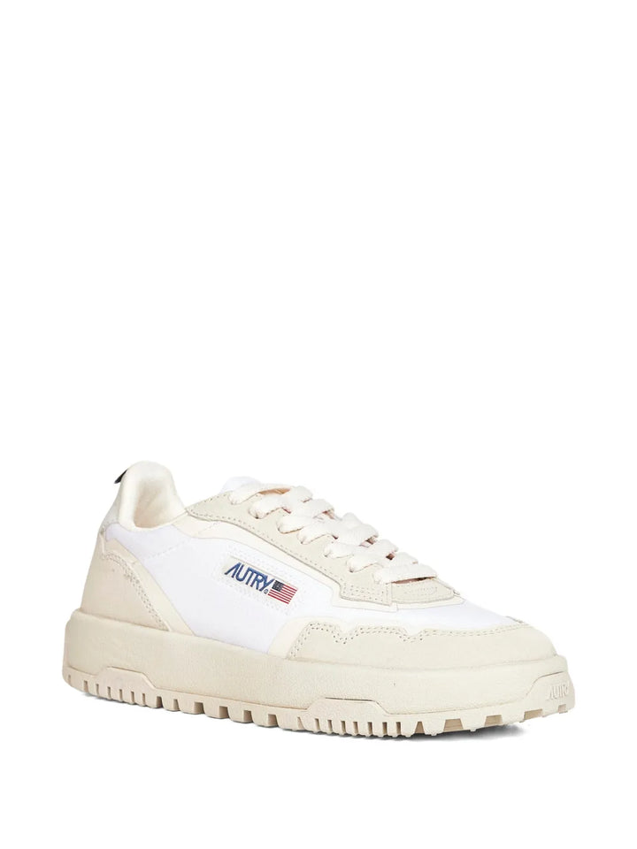 Autry Lace-Up Logo — White — Size US M 3.5 - US W 5 — Side View