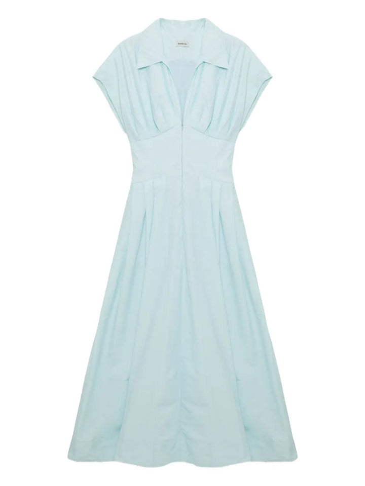 Simkhai Farlow Pleated Midi Dress — Blue/ Red — Size XS — Front View