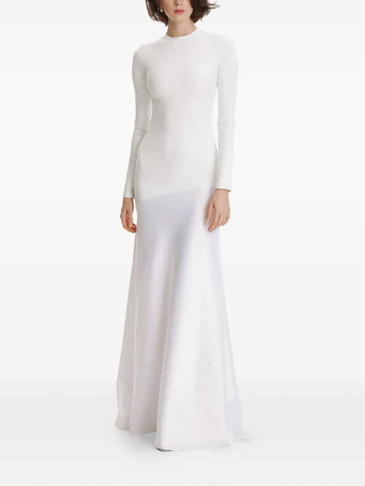 2310 Studio Long Sleeves Panelled Maxi Dress — White — Size XS — Front View