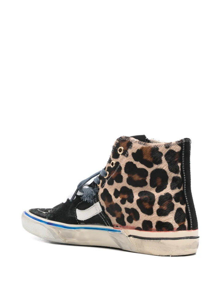 PAUL EASTERLIN Caly Star Leopard High-Top — Beige — Size US M 3.5 - US W 5 — Back View