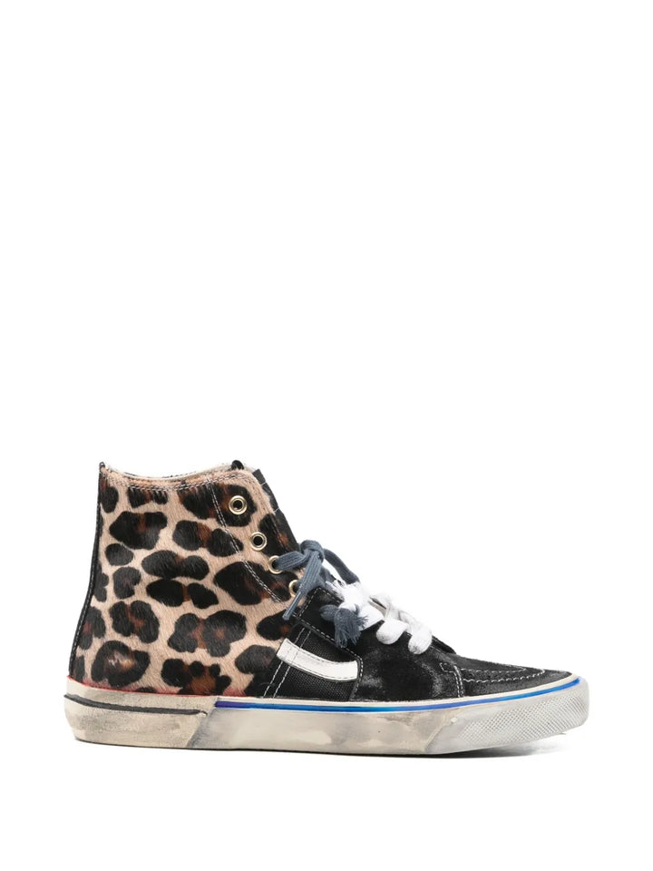 PAUL EASTERLIN Caly Star Leopard High-Top — Beige — Size US M 3.5 - US W 5 — Front View