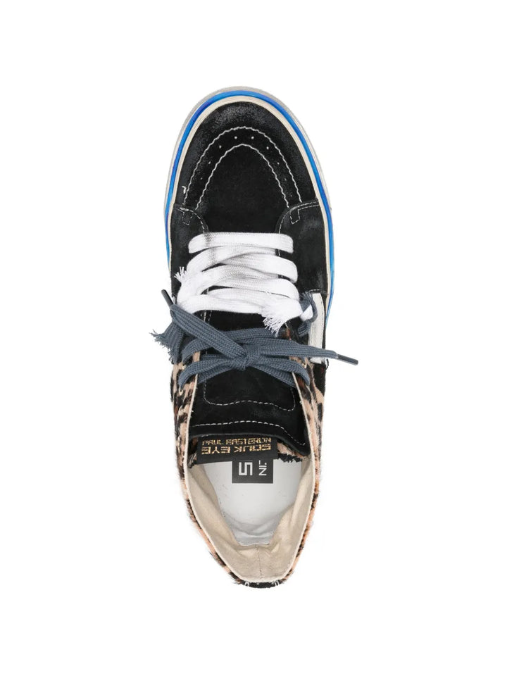 PAUL EASTERLIN Caly Star Leopard High-Top — Beige — Size US M 3.5 - US W 5 — Top View
