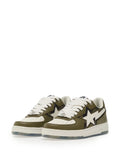 A Bathing Ape?Sta Icon 2 M2 Leather Sneakers — Green — Size US M 3.5 - US W 5 — Side View