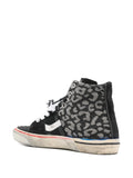 PAUL EASTERLIN Caly Star Leopard High-Top — Black — Size US M 3.5 - US W 5 — Back View