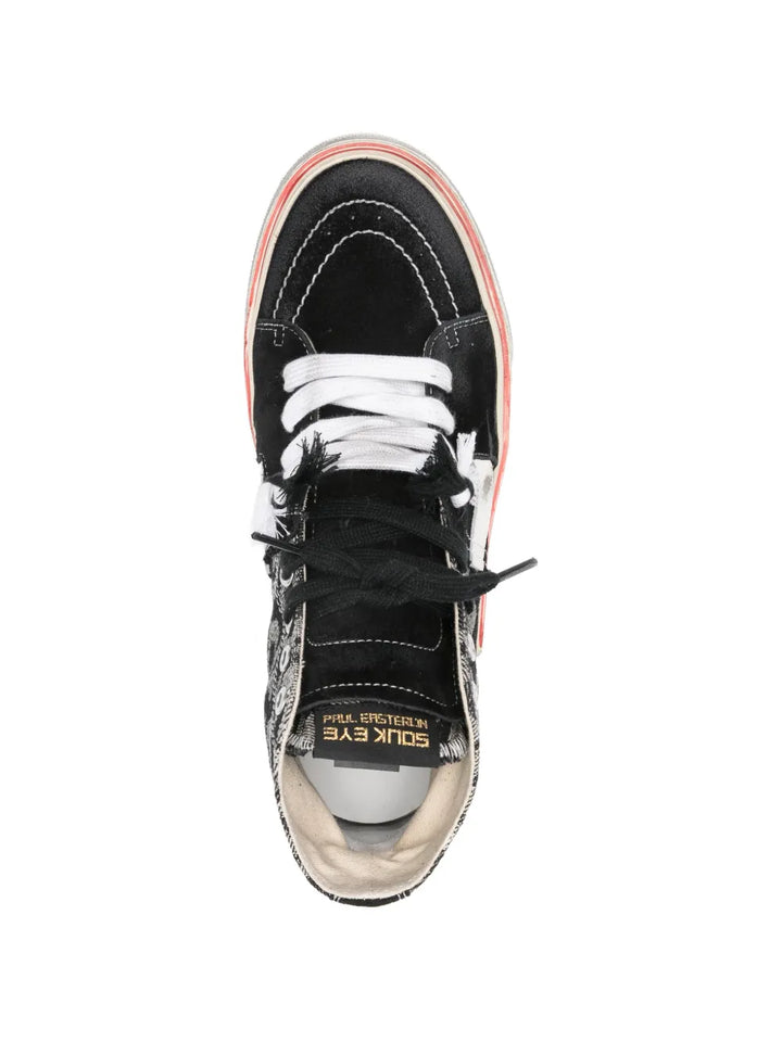 PAUL EASTERLIN Caly Star Leopard High-Top — Black — Size US M 3.5 - US W 5 — Top View