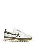 adidas Clot X Bape?Camouflage Star Low-Tops Sneakers — White / Green — Size US M 8.5 - US W 10 — Front View