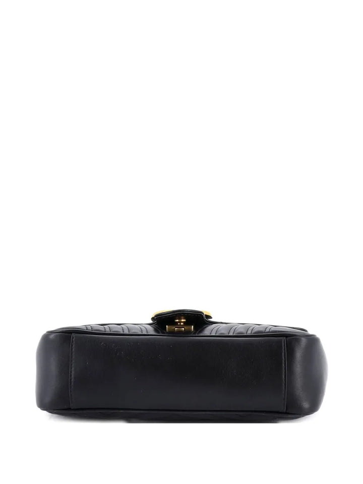Gucci Pre Owned Gg Marmont Flap Bag Matelasse Leather Medium Shoulder Bag — Same as shown — Size One Size — Back View