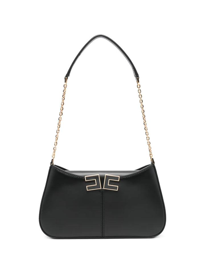 Elisabetta Franchi Logo Plaque Chain Strap Mini Shoulder Bag — Same as shown — Size One Size — Front View