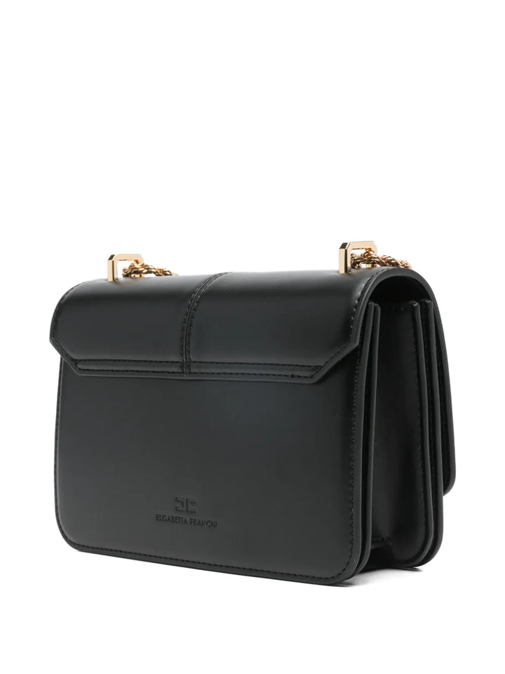 Elisabetta Franchi Logo Plaque Chain Strap Mini Shoulder Bag — Same as shown — Size One Size — Back View