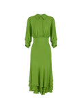 Elisabetta Franchi Buttoned Midi Dress — Green — Size XS — Front View