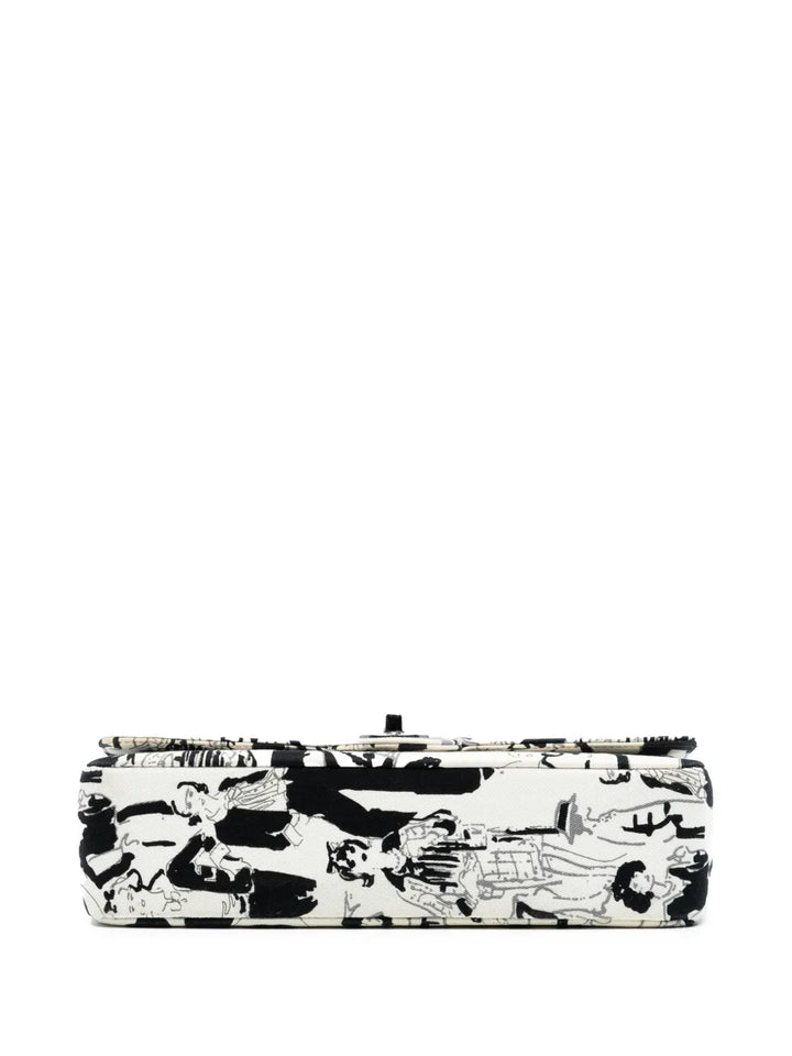 Chanel Pre Owned 2003 2004 Medium Classic Canvas Coco Mademoiselle Double Flap Shoulder Bag — Same as shown — Size One Size — Top View