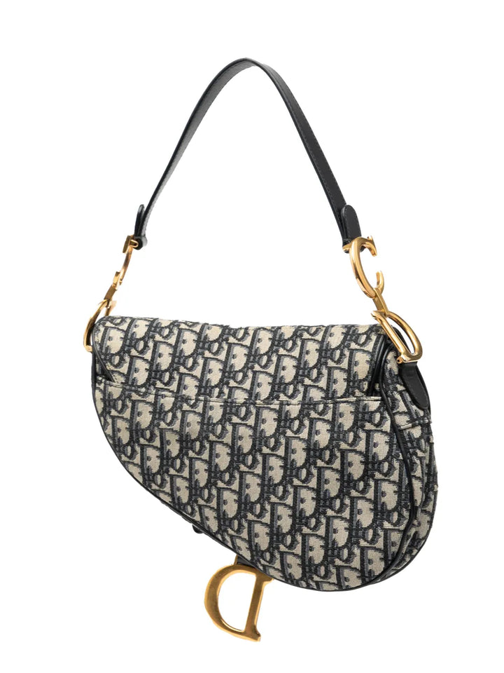 Christian Dior Pre Owned 2019 Oblique Canvas Saddle Bag Shoulder Bag — Same as shown — Size One Size — Back View
