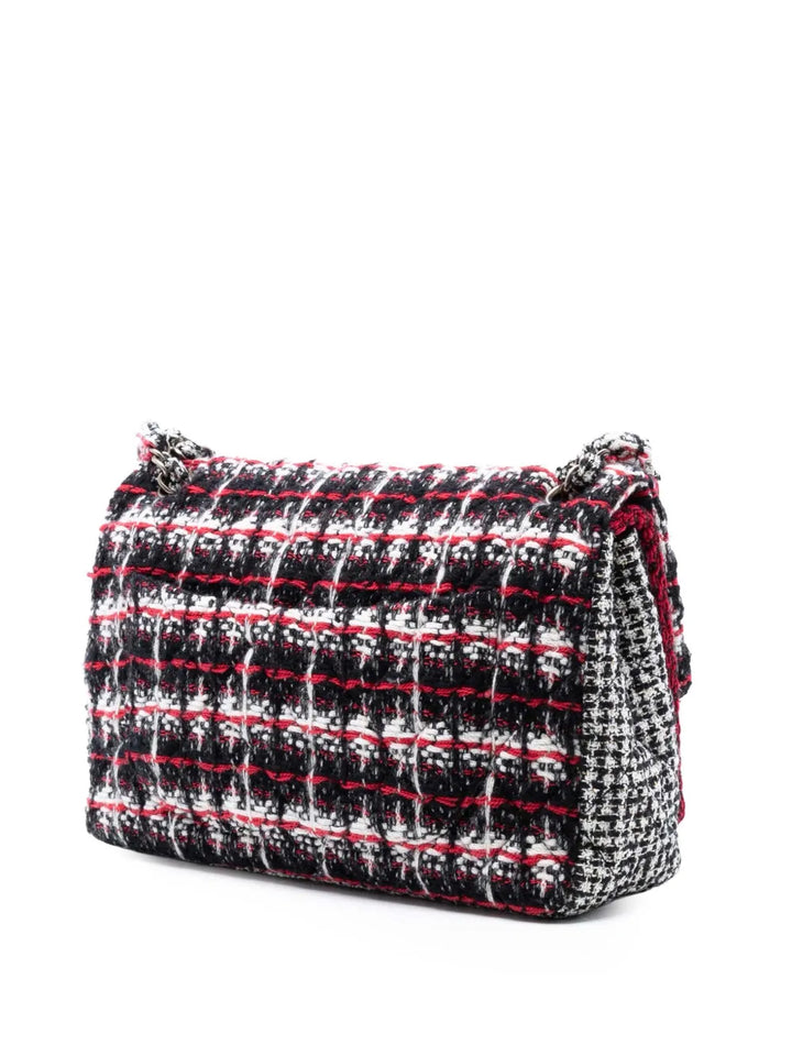 Chanel Pre Owned 2009 2010 Medium Cc Tweed Multi Print Double Flap Shoulder Bag — Same as shown — Size One Size — Back View