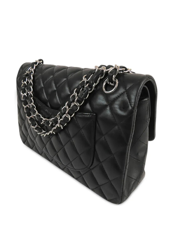 Chanel Pre Owned 2018 Medium Classic Lambskin Double Flap Shoulder Bag — Same as shown — Size One Size — Back View