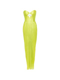 Maria Lucia Hohan Stephanie Strapless Cut Out Maxi Dress — Green — Size XS — Front View