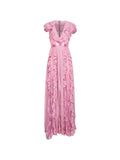 Alina Ruffled Maxi Dress — Pink — Size XS — Front View