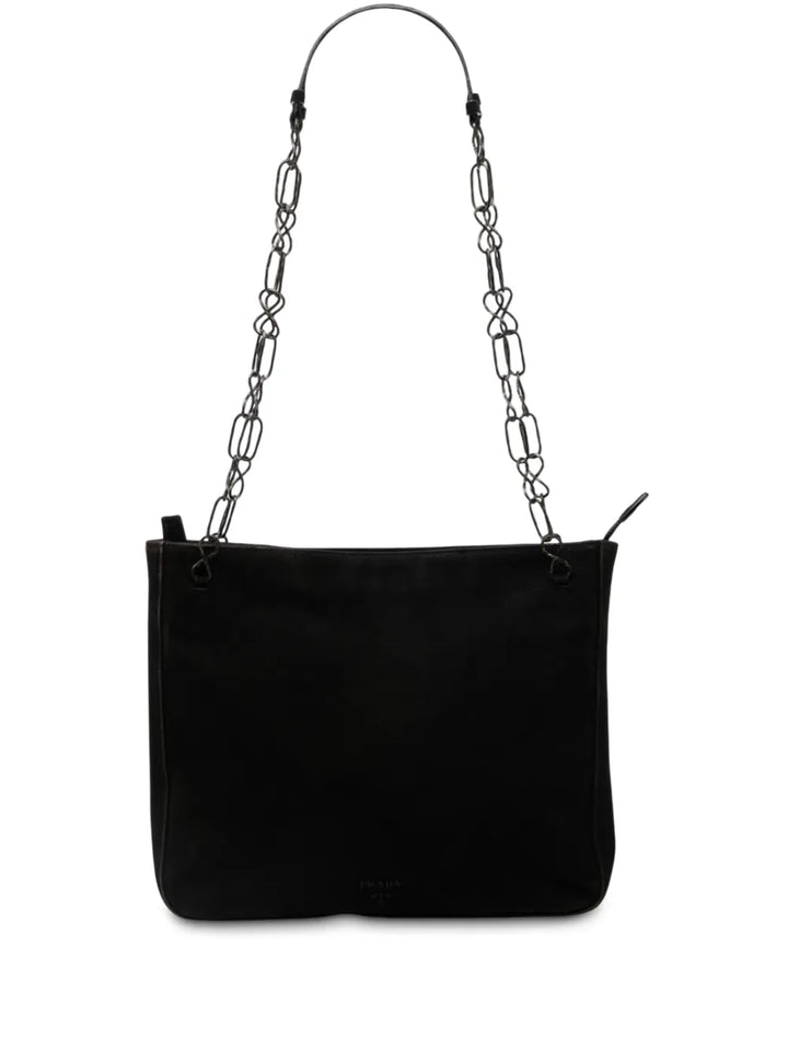 Prada Pre Owned 2000 2025 Suede Chain Shoulder Bag — Same as shown — Size One Size — Front View