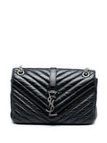 Saint Laurent Pre Owned 2015 Medium Crinkled Calfskin Punk Chain Bag Shoulder Bag — Same as shown — Size One Size — Front View