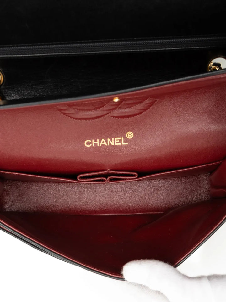 Chanel Pre Owned 1989 1991 Medium Classic Lambskin Double Flap Shoulder Bag — Same as shown — Size One Size — Detail View
