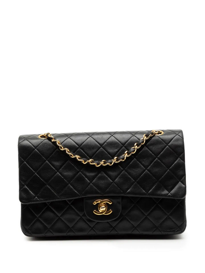 Chanel Pre Owned 1989 1991 Medium Classic Lambskin Double Flap Shoulder Bag — Same as shown — Size One Size — Front View