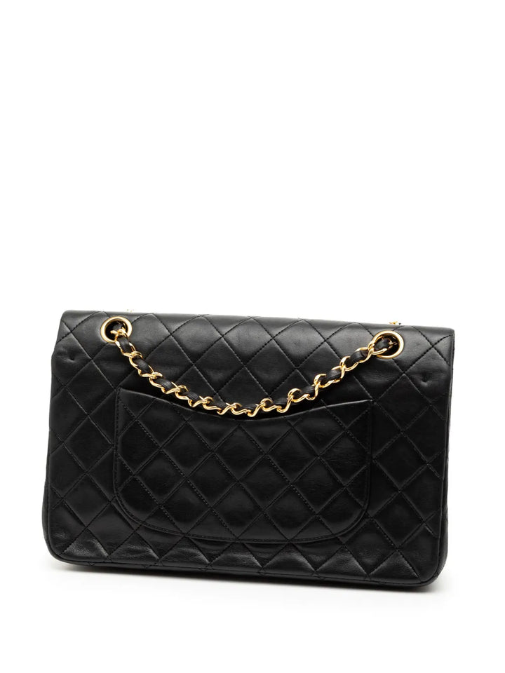 Chanel Pre Owned 1989 1991 Medium Classic Lambskin Double Flap Shoulder Bag — Same as shown — Size One Size — Back View
