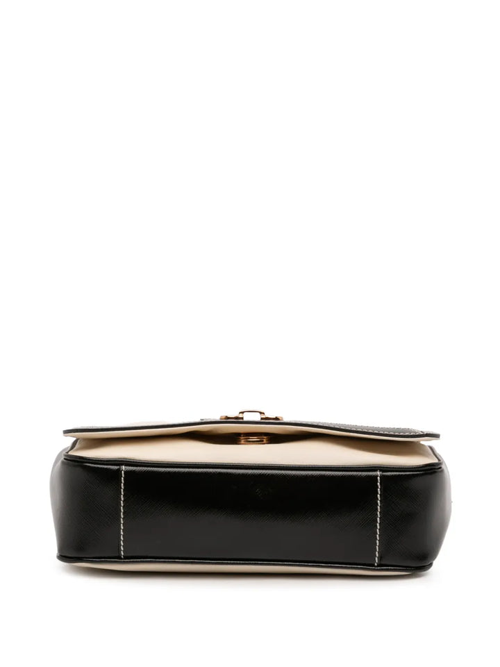 Ferragamo Pre Owned 2010 2020 Leather Double Gancini Shoulder Bag — Same as shown — Size One Size — Top View