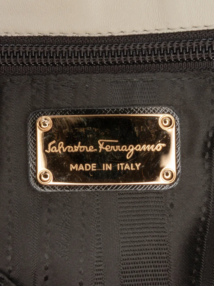Ferragamo Pre Owned 2010 2020 Leather Double Gancini Shoulder Bag — Same as shown — Size One Size — Lifestyle View