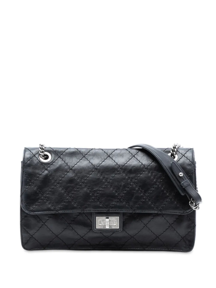 Chanel Pre Owned 2012 Embossed Cc Quilted Aged Calfskin Reissue 255 Single Flap 227 Shoulder Bag — Same as shown — Size One Size — Front View