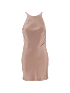 The Andamane Carmen Scoop Back Mini Dress — Pink — Size M — Front View