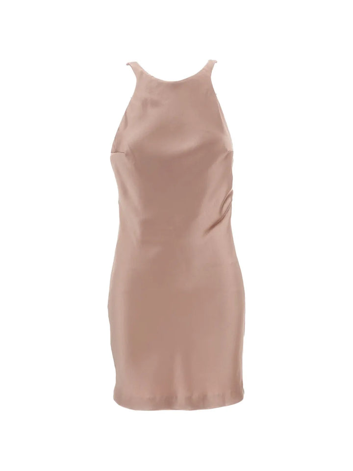 The Andamane Carmen Scoop Back Mini Dress — Pink — Size M — Front View