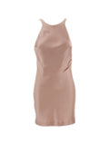 The Andamane Carmen Scoop Back Mini Dress — Pink — Size M — Front View