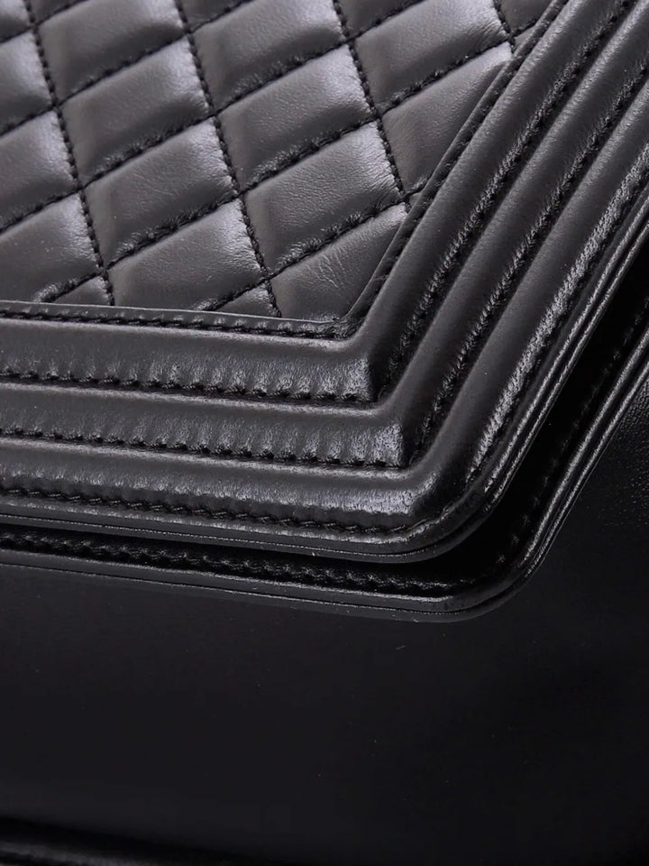 Chanel Pre Owned Boy Flap Bag Quilted Lambskin Old Medium Shoulder Bag — Same as shown — Size One Size — Lifestyle View