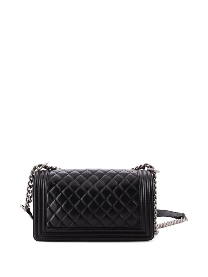 Chanel Pre Owned Boy Flap Bag Quilted Lambskin Old Medium Shoulder Bag — Same as shown — Size One Size — Back View