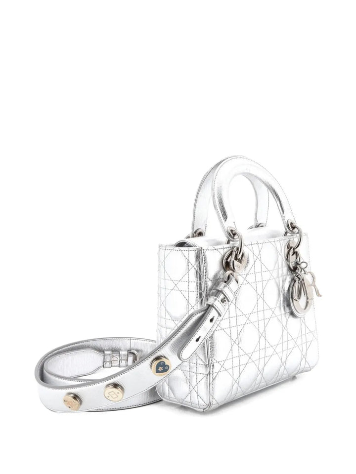 Christian Dior Pre Owned My Abcdior Lady Dior Bag Metallic Cannage Quilt Leather Shoulder Bag — Same as shown — Size One Size — Top View