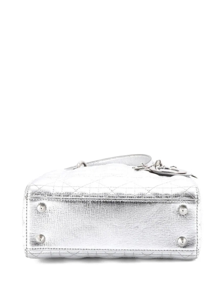 Christian Dior Pre Owned My Abcdior Lady Dior Bag Metallic Cannage Quilt Leather Shoulder Bag — Same as shown — Size One Size — Back View