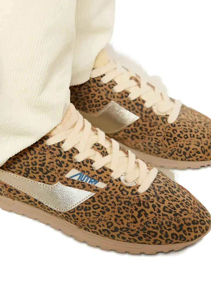 Autry Windspin Leopard-Print — Brown — Size US M 3.5 - US W 5 — Top View