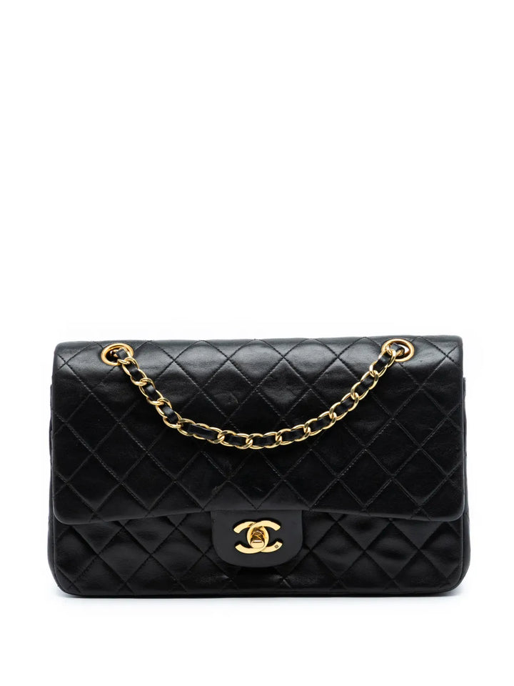 Chanel Pre Owned 1994 1996 Medium Classic Lambskin Double Flap Shoulder Bag — Same as shown — Size One Size — Front View